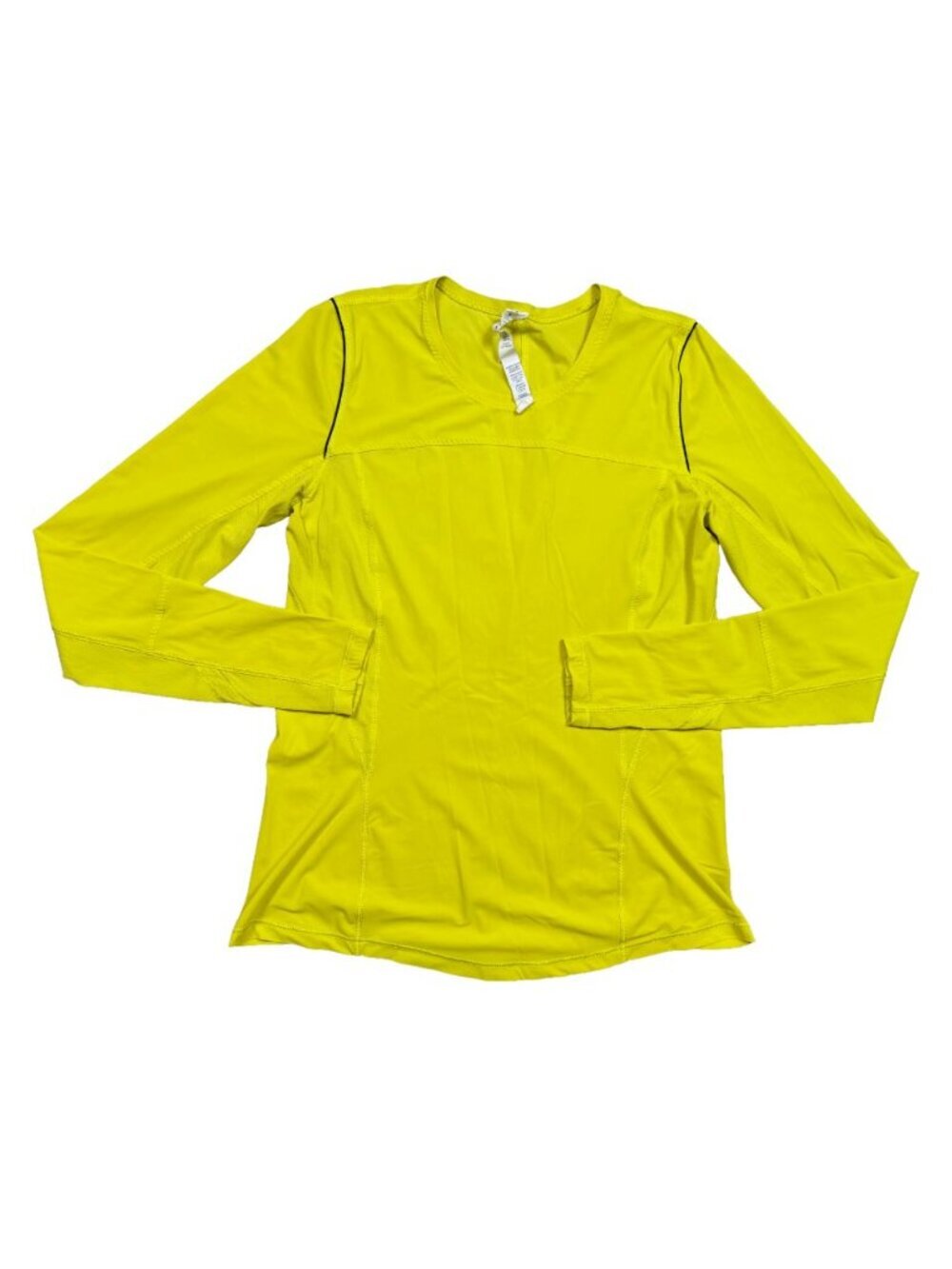 Lululemon Runbeam Long Sleeve Top 6 Split Pea Yellow Stretch Running Shirt - Picture 2 of 7